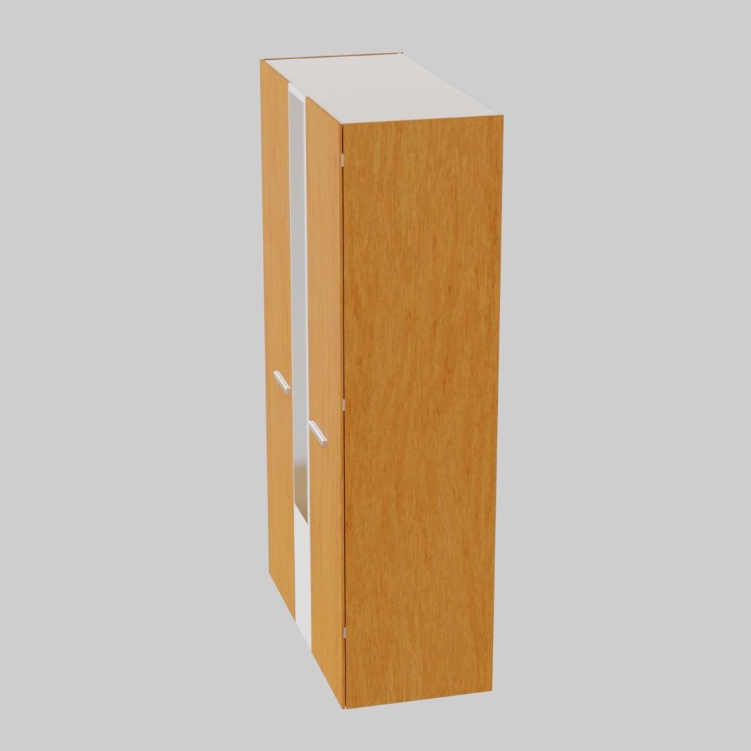 Wooden Wardrobe Free low-poly 3D model_3
