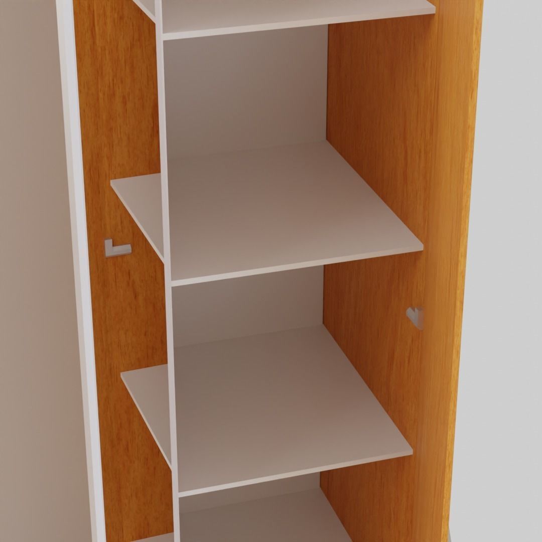 Wooden Wardrobe Free low-poly 3D model_8