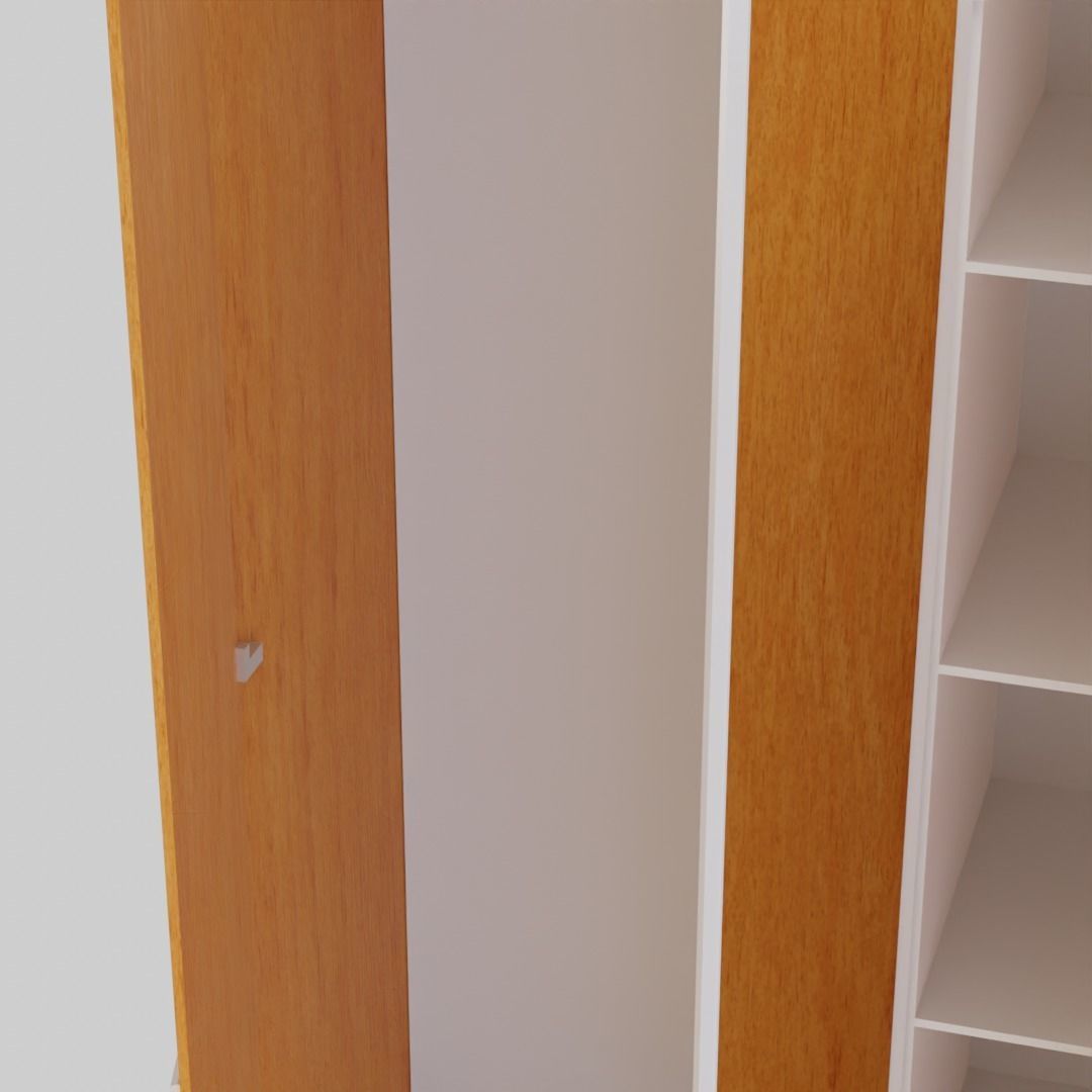 Wooden Wardrobe Free low-poly 3D model_9