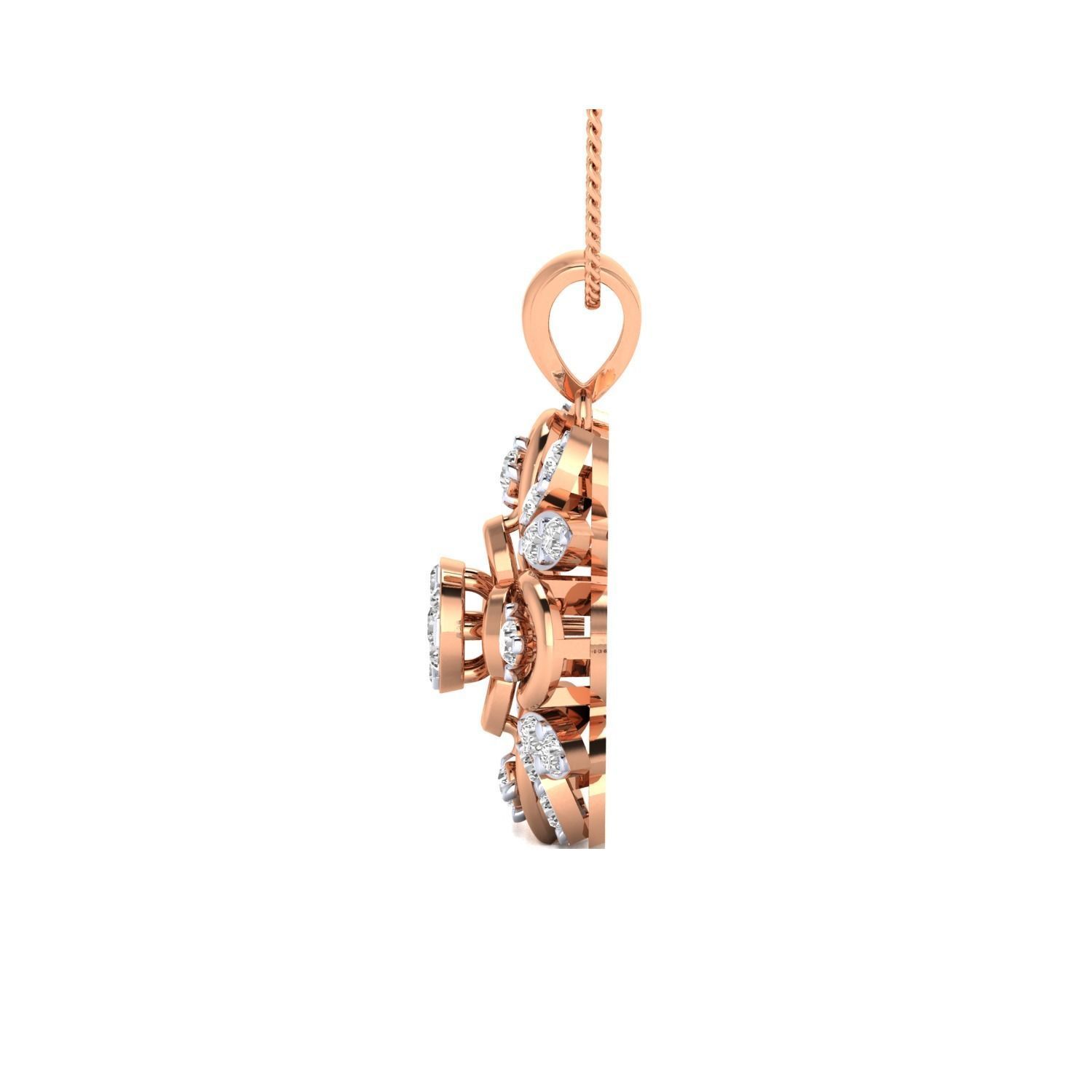 pendant-1179 rose gold pendant with diamonds 3D print model_8