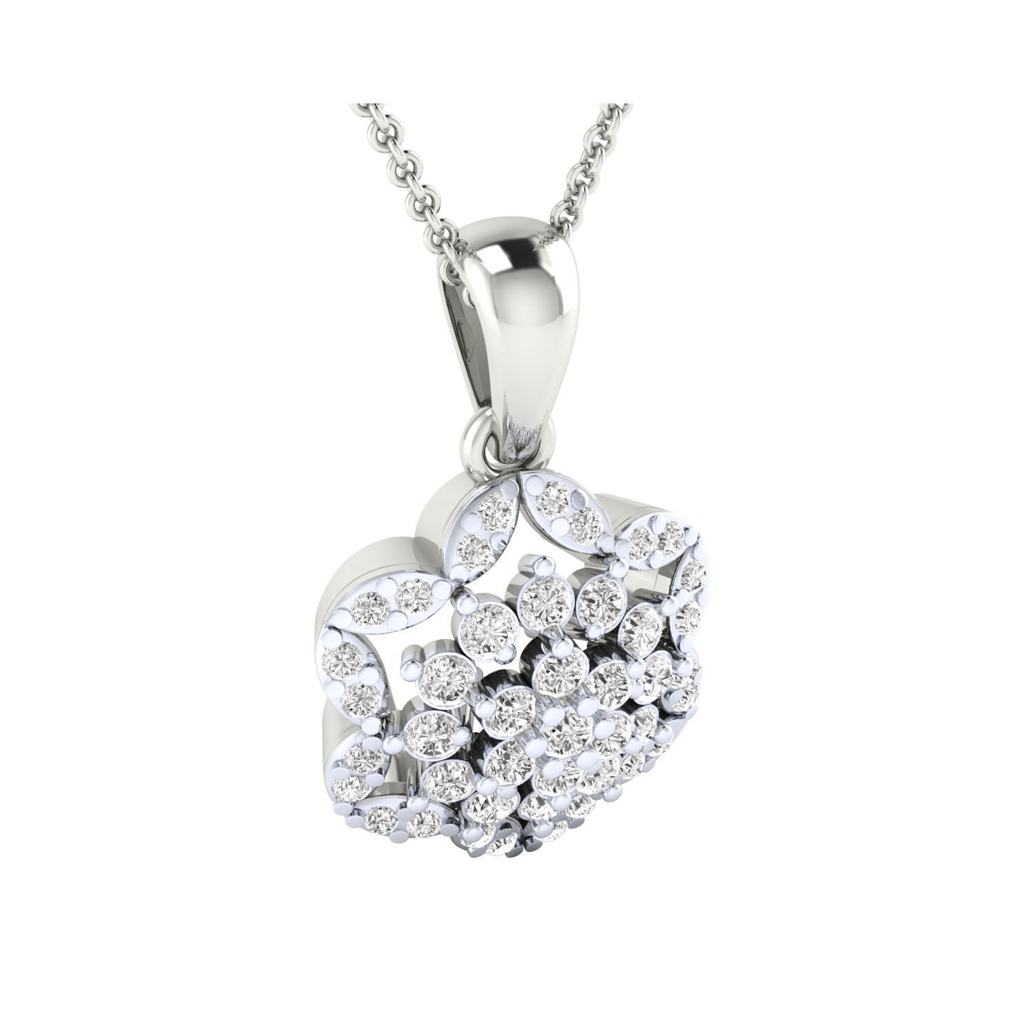 pendant-1178 rose gold pendant with diamonds 3D print model_3