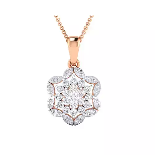 pendant-1178 rose gold pendant with diamonds 3D print model