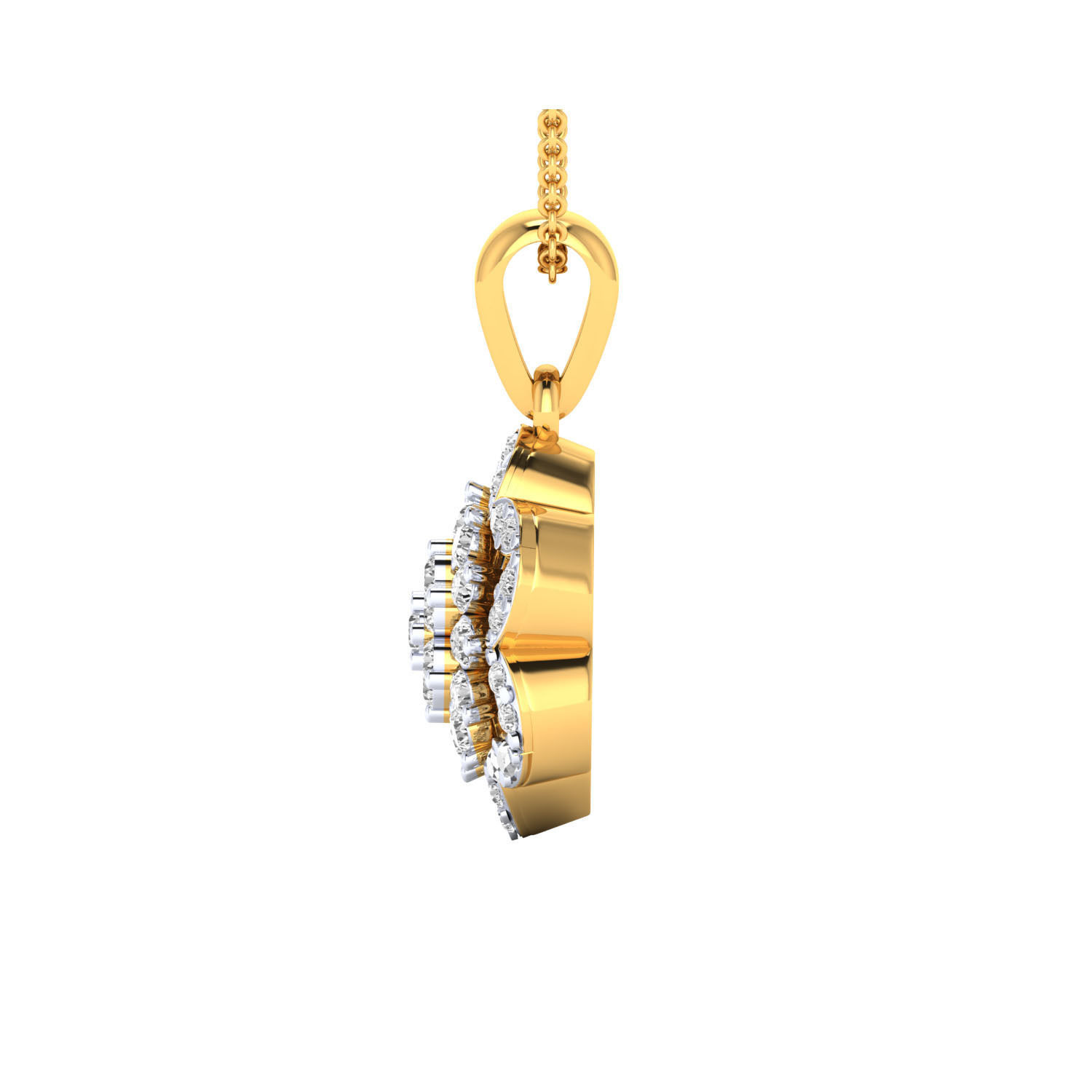 pendant-1178 rose gold pendant with diamonds 3D print model_11