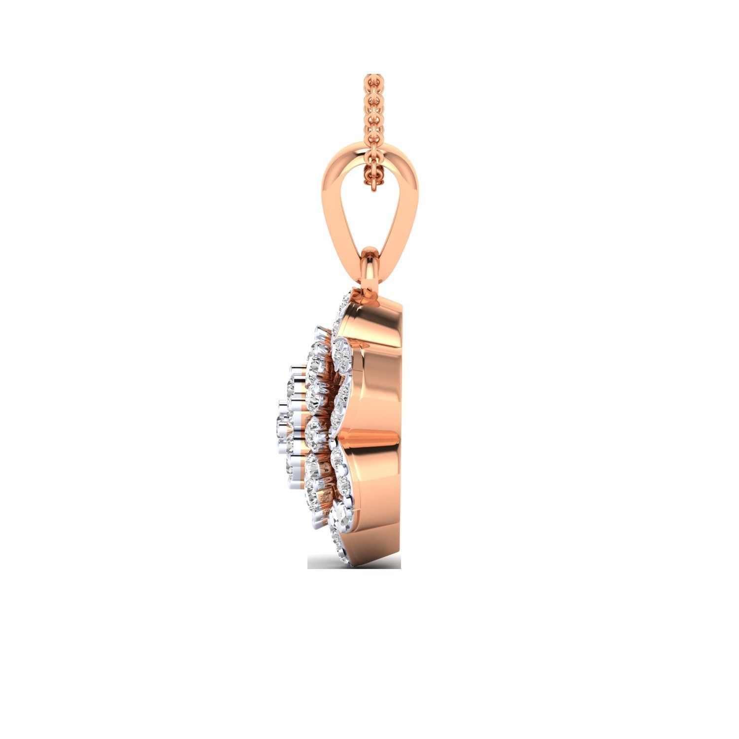 pendant-1178 rose gold pendant with diamonds 3D print model_8