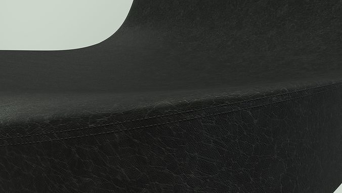 Bar Leather Stool 3D model 6