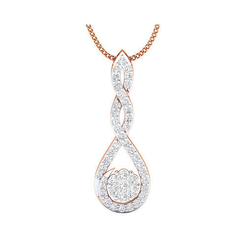 pendant-1174 rose gold pendant with diamonds 3D print model