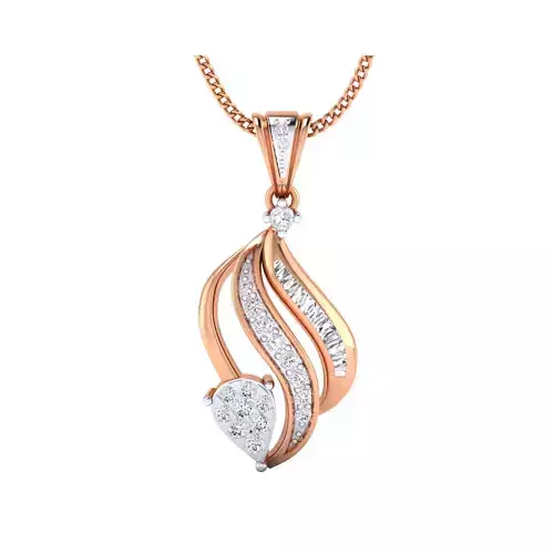 pendant-1163 rose gold twisted pendant 3D print model
