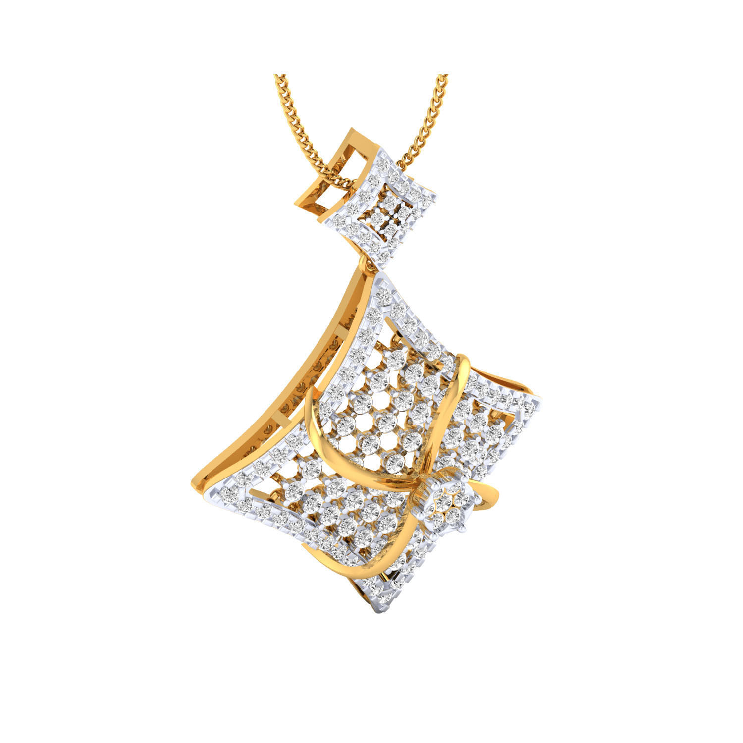 pendant-1152 rose gold diamond bangle watch 3D print model_16