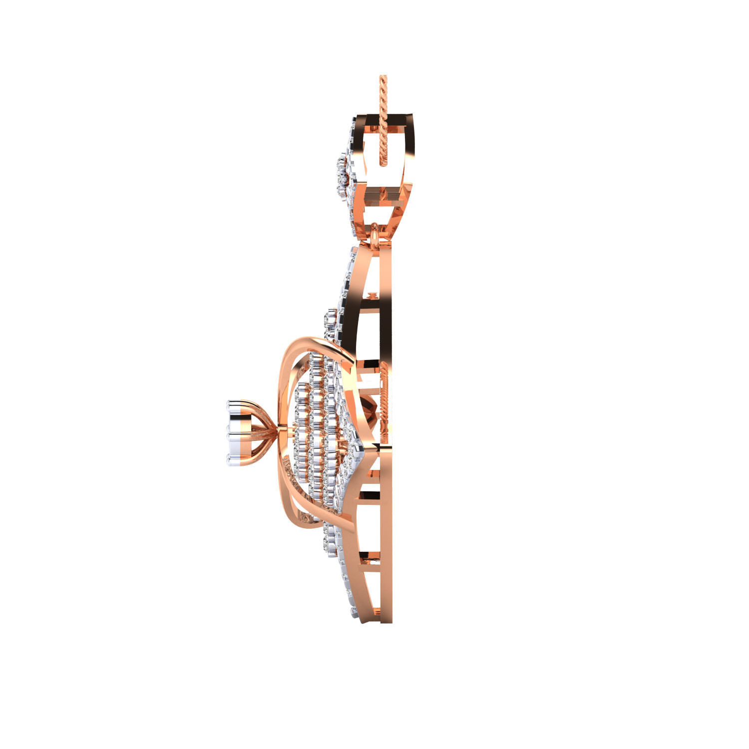 pendant-1152 rose gold diamond bangle watch 3D print model_5
