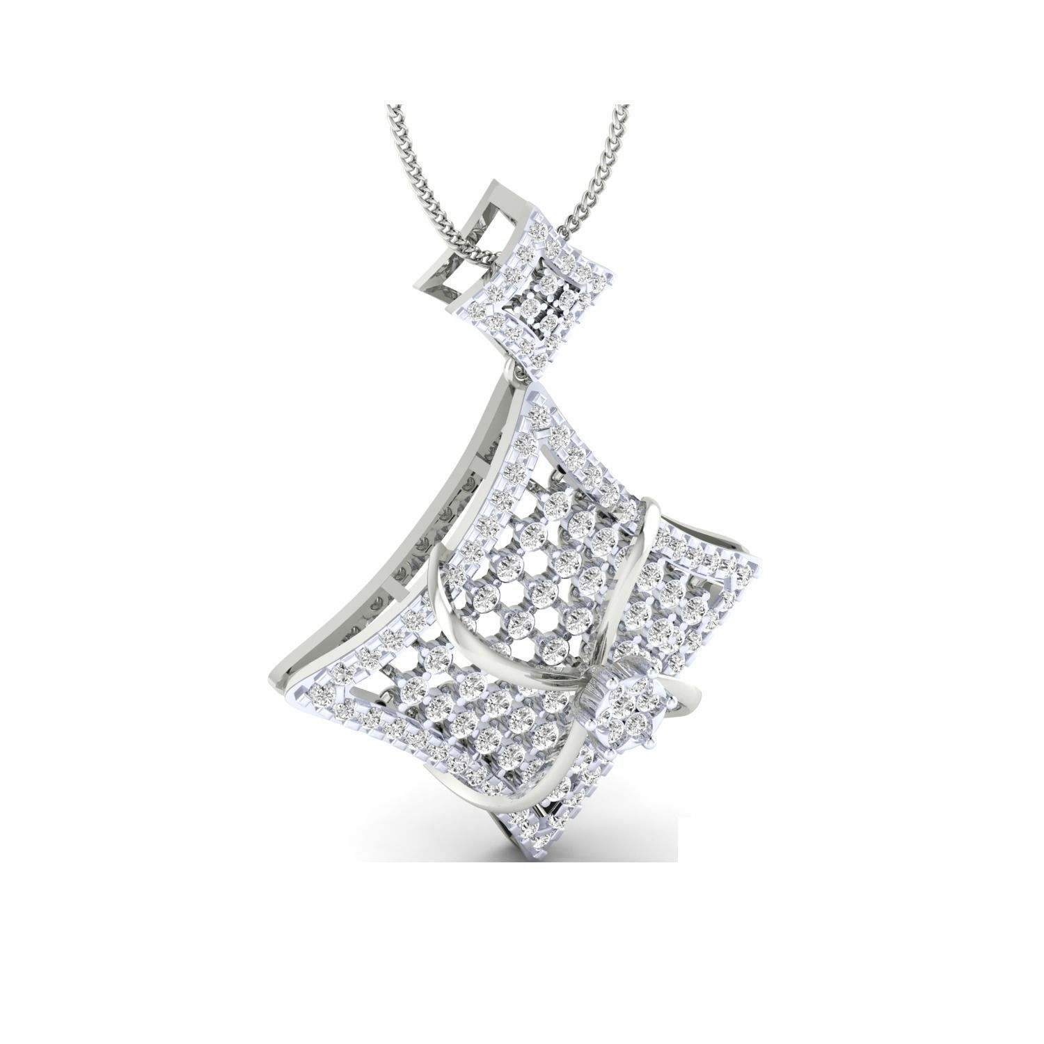 pendant-1152 rose gold diamond bangle watch 3D print model_11