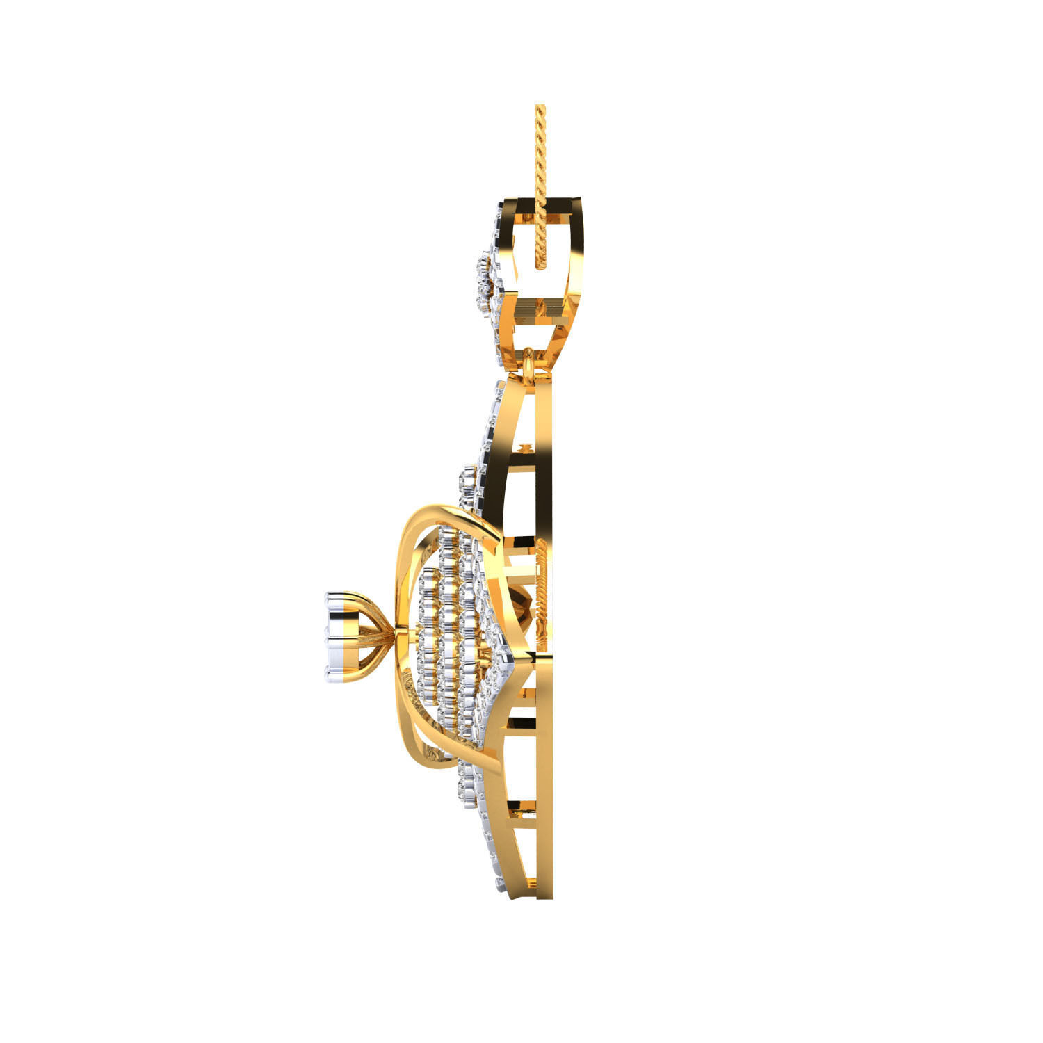 pendant-1152 rose gold diamond bangle watch 3D print model_18