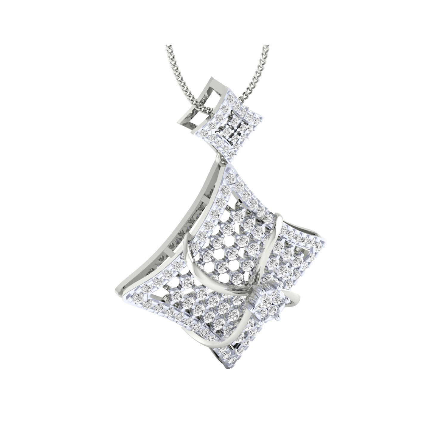 pendant-1152 rose gold diamond bangle watch 3D print model_10