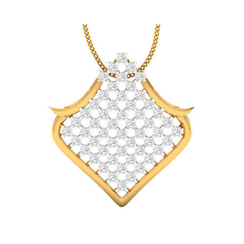 pendant-1149 rose gold pendant with diamonds 3D print model