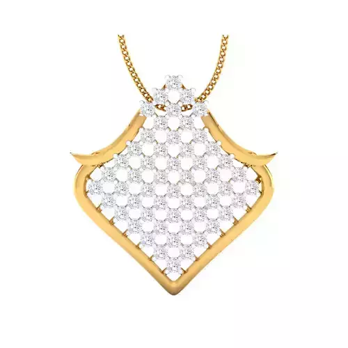 pendant-1149 rose gold pendant with diamonds 3D print model