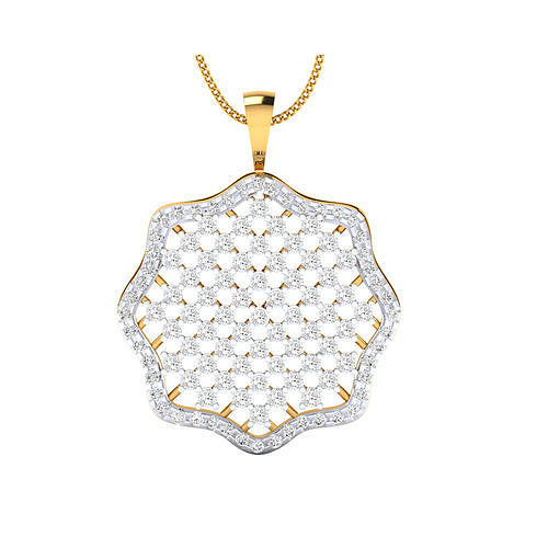pendant-1147 diamond pendant gold 3D print model