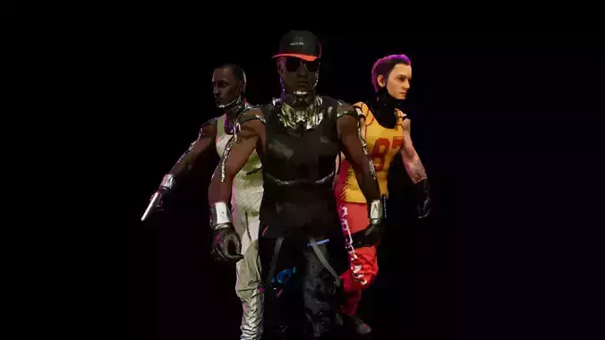 cyberpunk male A  Low-poly 3D model