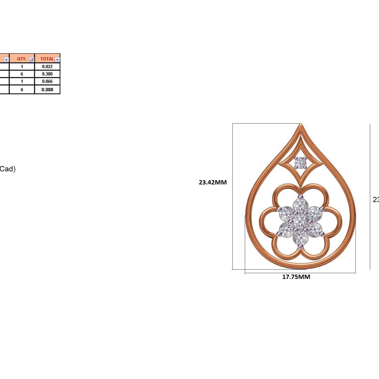 pendant-1144 diamond pendant 3D print model_19