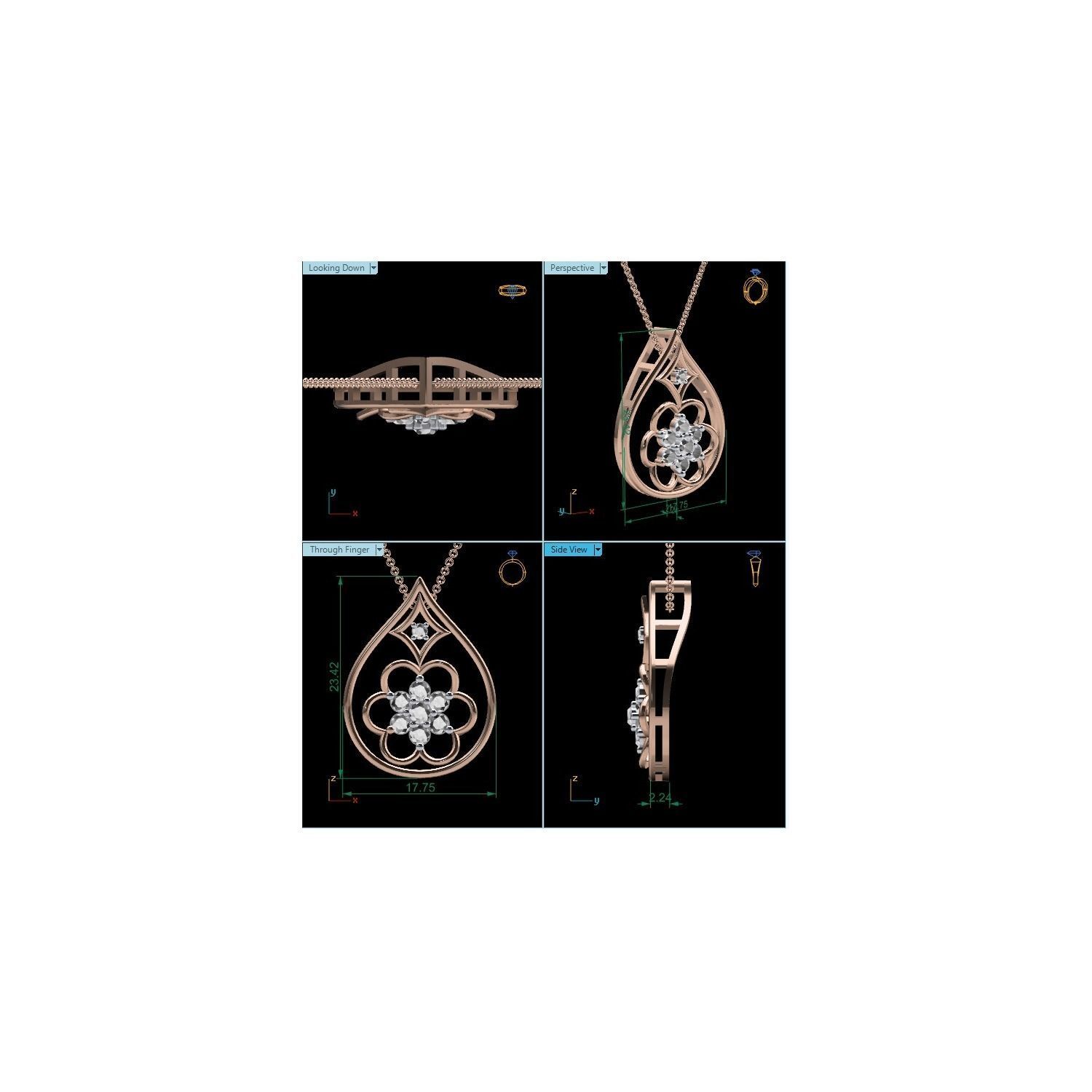 pendant-1144 diamond pendant 3D print model_13