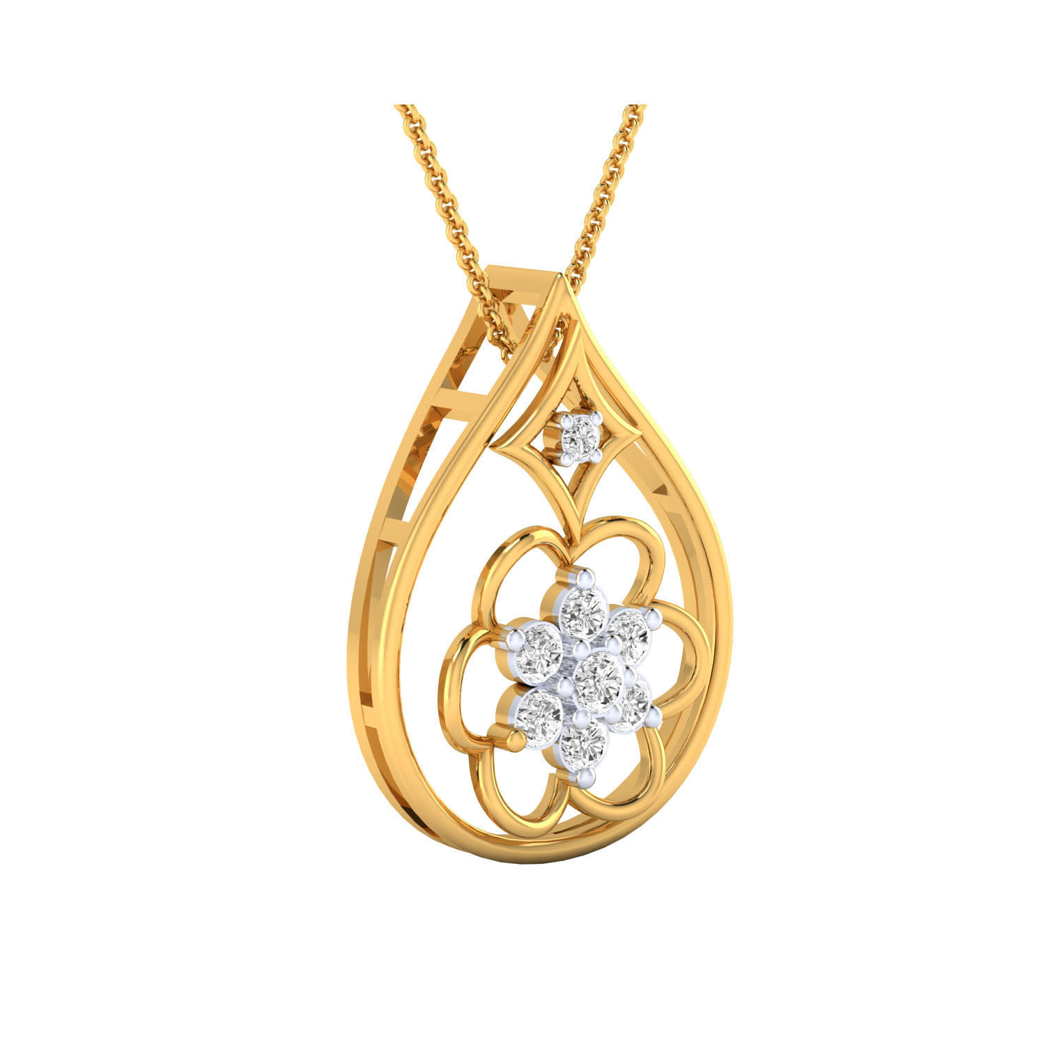 pendant-1144 diamond pendant 3D print model_5