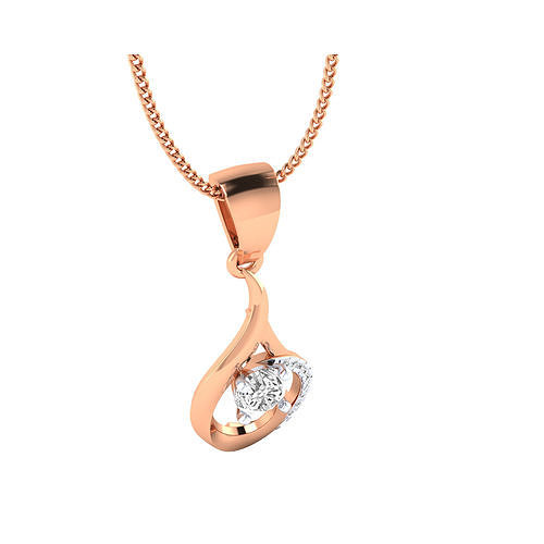 pendant-1143 rose gold pendant with diamond 3D print model