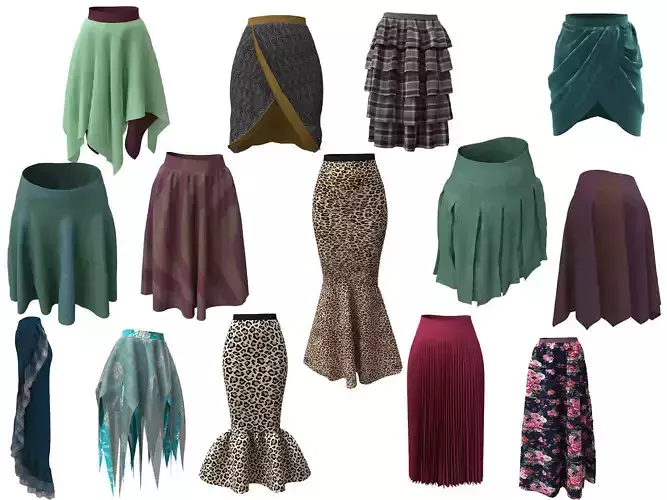 collecttion 14 skirts 3D Model Collection