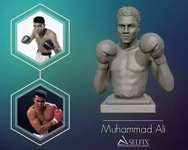 Muhammad Ali 3D model sculpture 3D print model