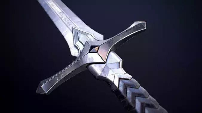 Royal Sword PBR Game-Ready Low-poly 3D model