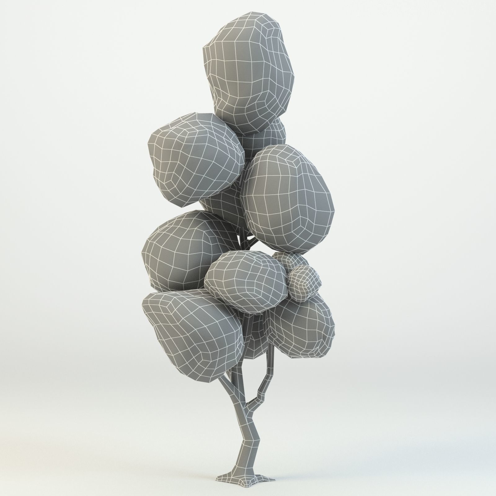 Cartoon Tree 3D Model Low-poly 3D model_3