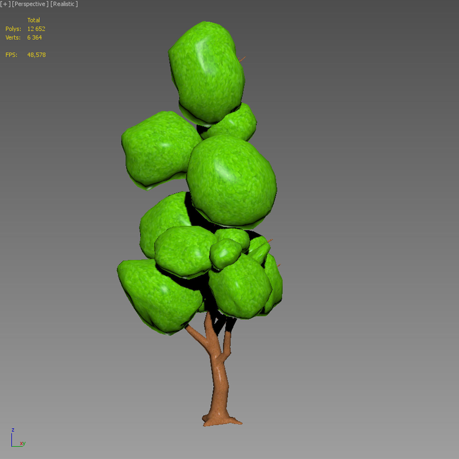 Cartoon Tree 3D Model Low-poly 3D model_4