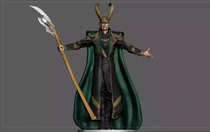LOKI AVENGERS MCU TOM HIDDLESTON STATUE 3D print model