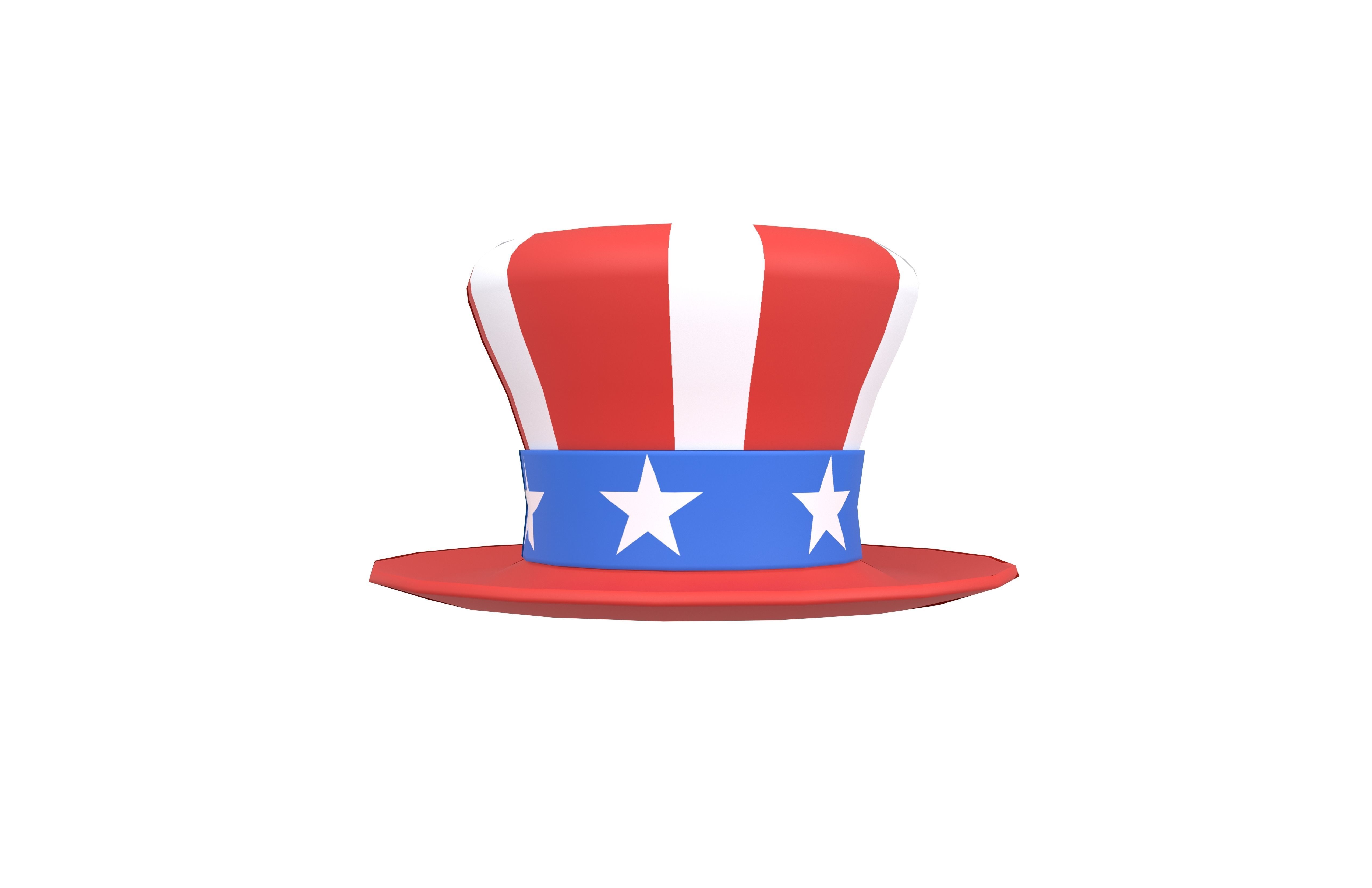American Hat v1 001 Low-poly 3D model_1