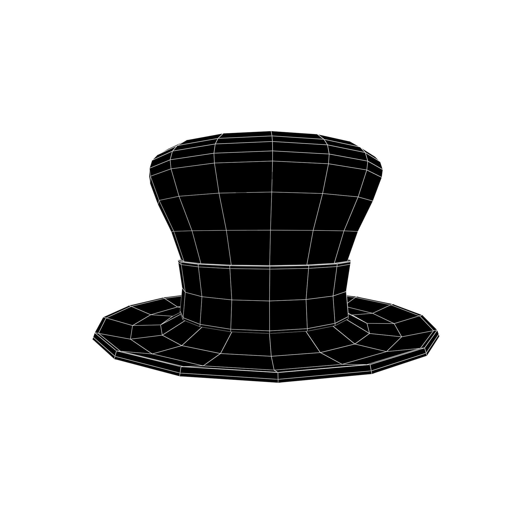 American Hat v1 001 Low-poly 3D model_4