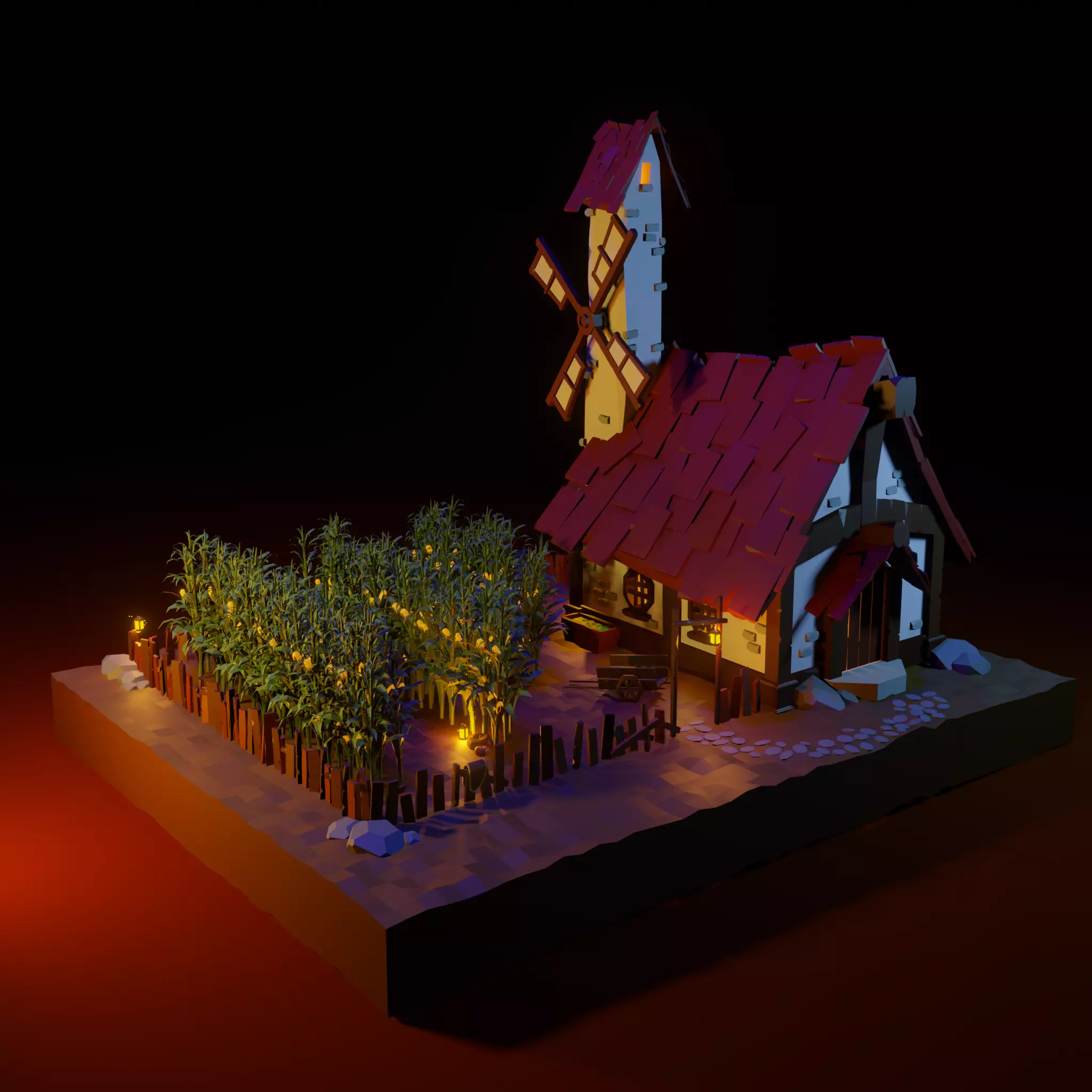 Farmer House 3D model animated | CGTrader