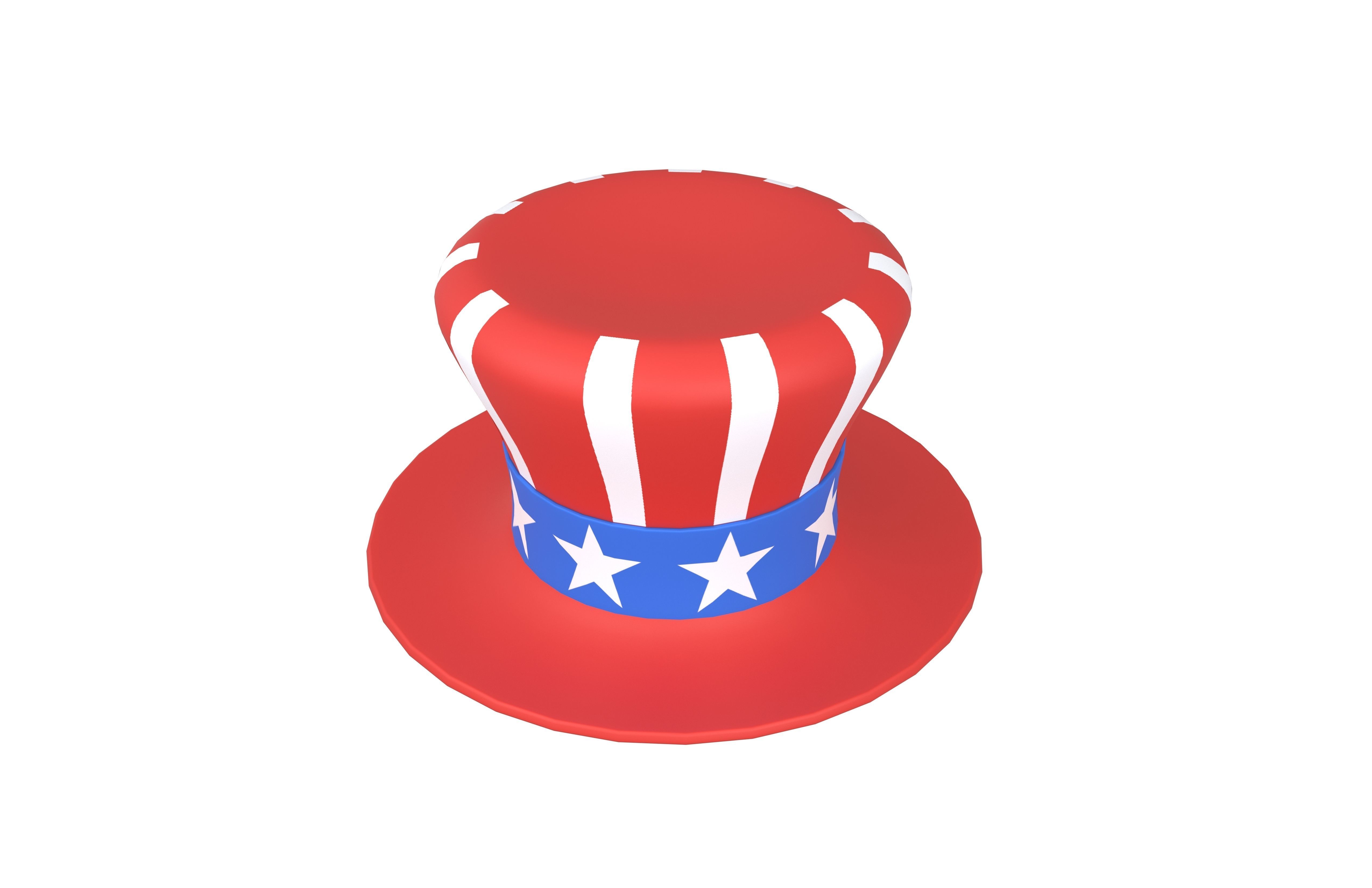 American Hat v2 001 Low-poly 3D model_3