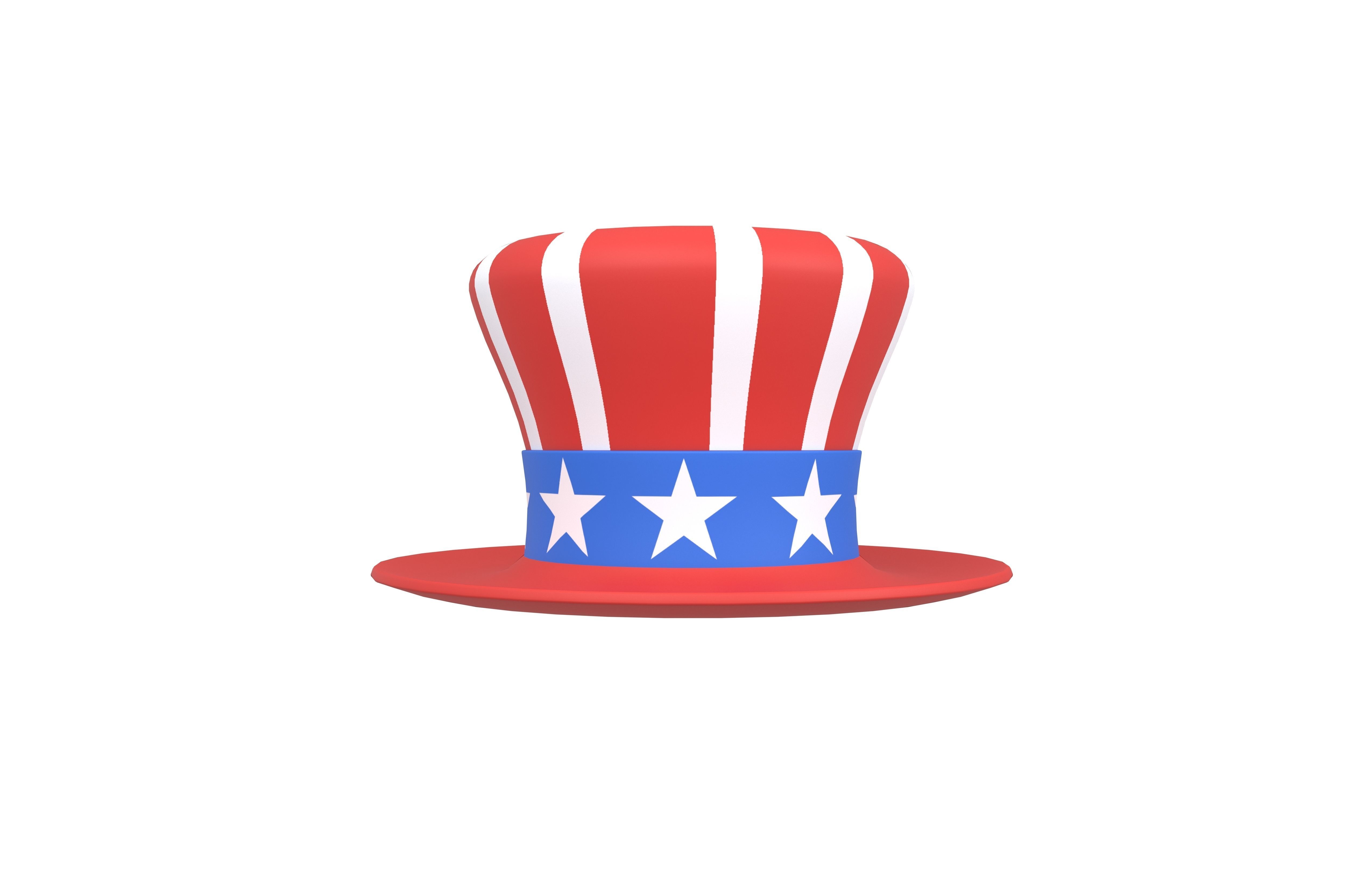 American Hat v2 001 Low-poly 3D model_2