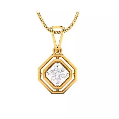 pendant-1038 rose gold pendant with diamond 3D print model