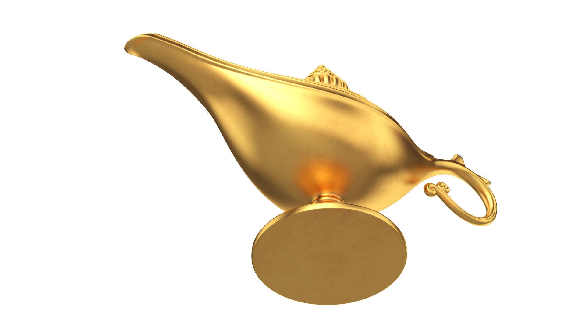 Gold magic lamp 3D model_7