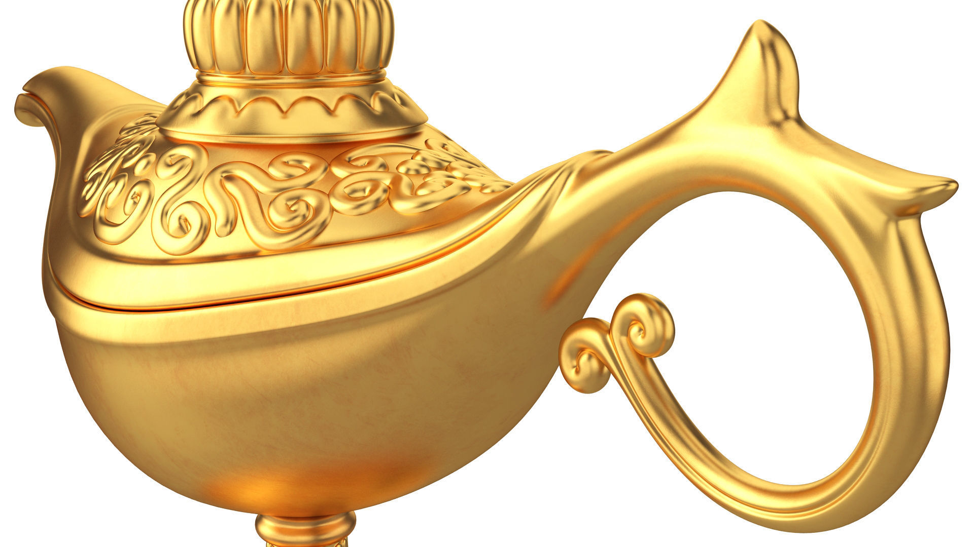 Gold magic lamp 3D model_12