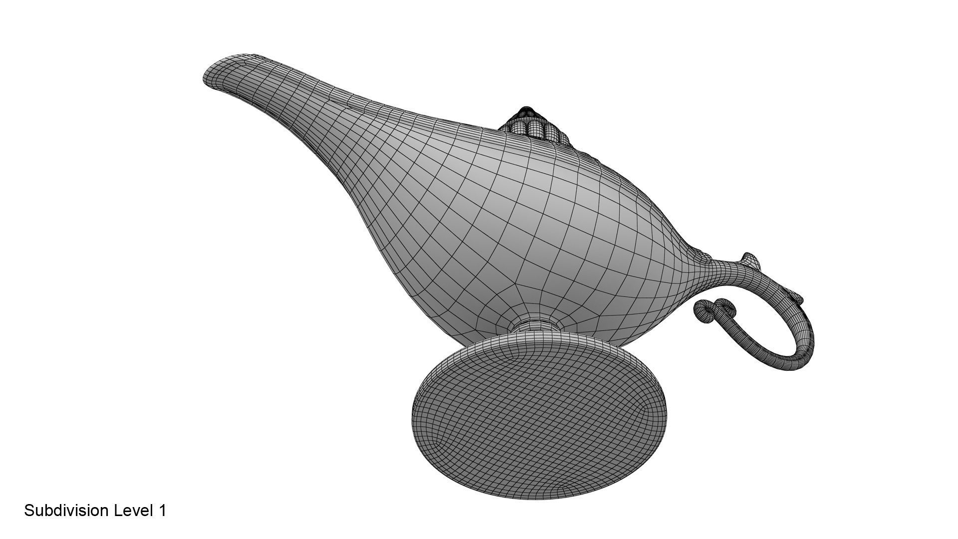 Gold magic lamp 3D model_30