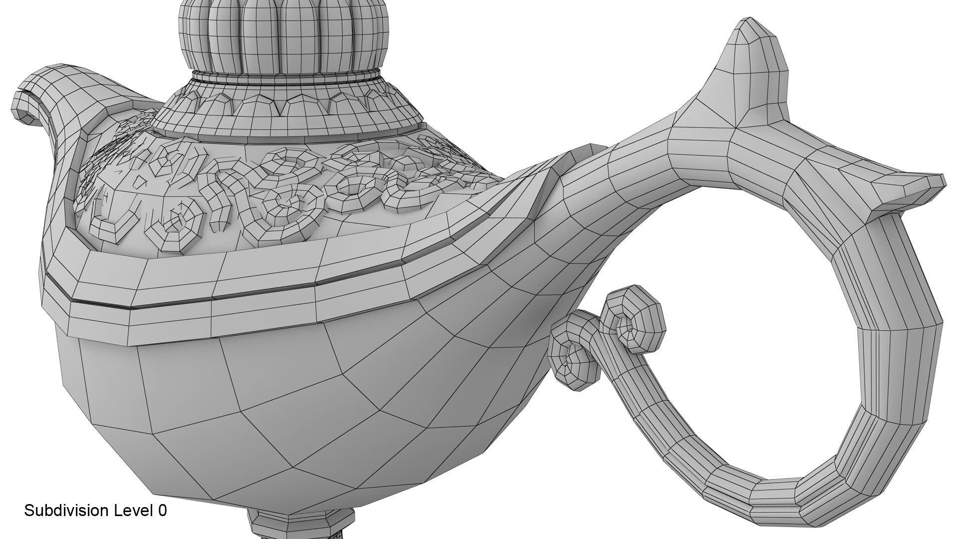 Gold magic lamp 3D model_24