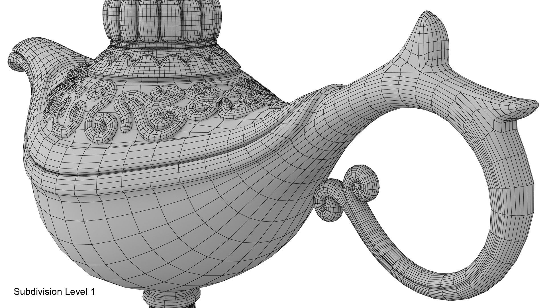 Gold magic lamp 3D model_35