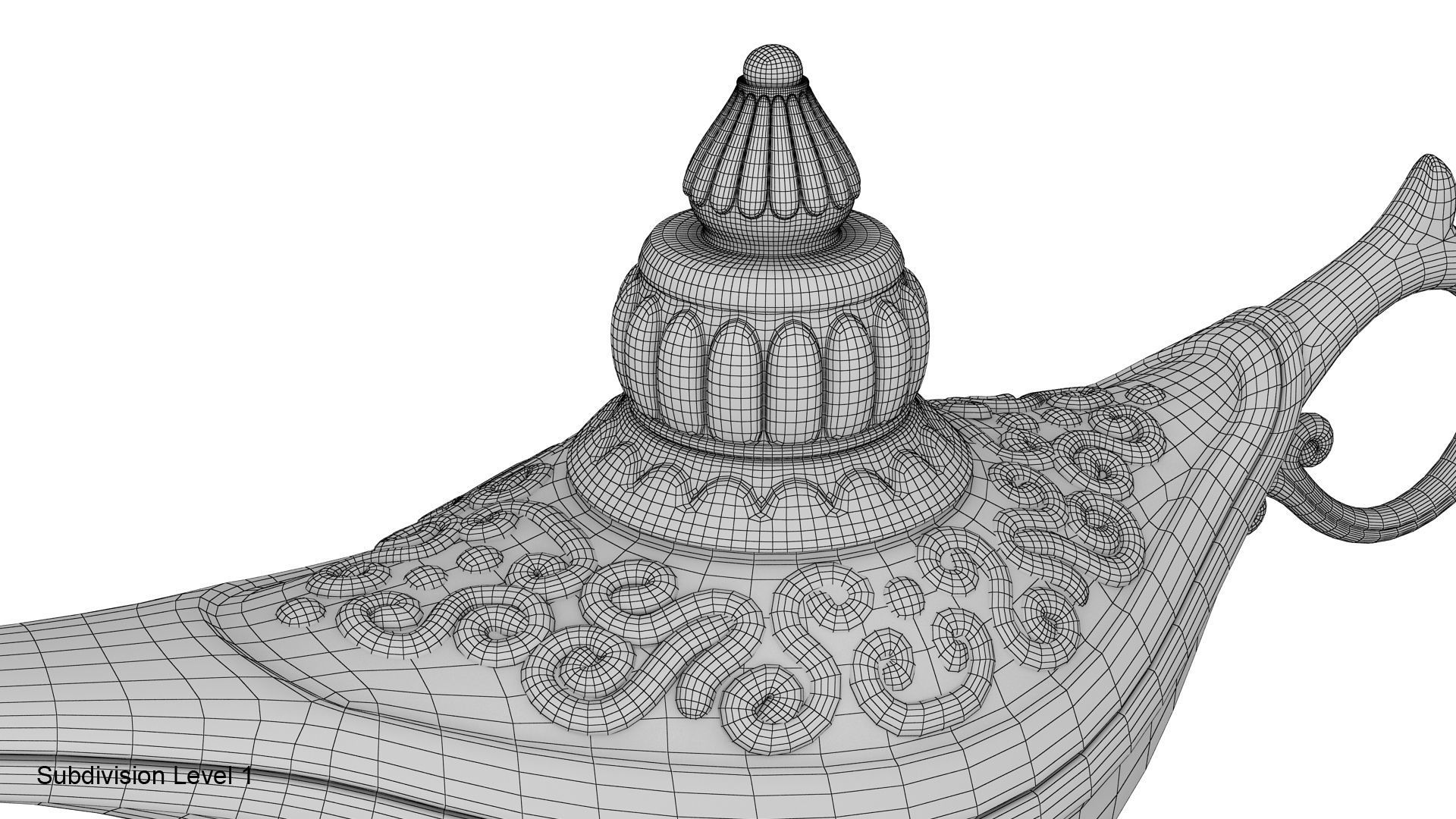 Gold magic lamp 3D model_31