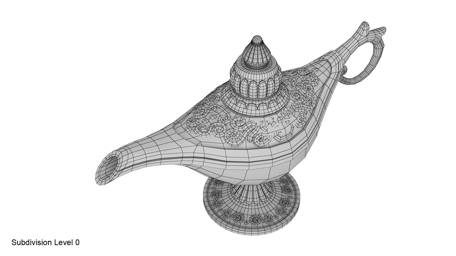 Gold magic lamp 3D model_18