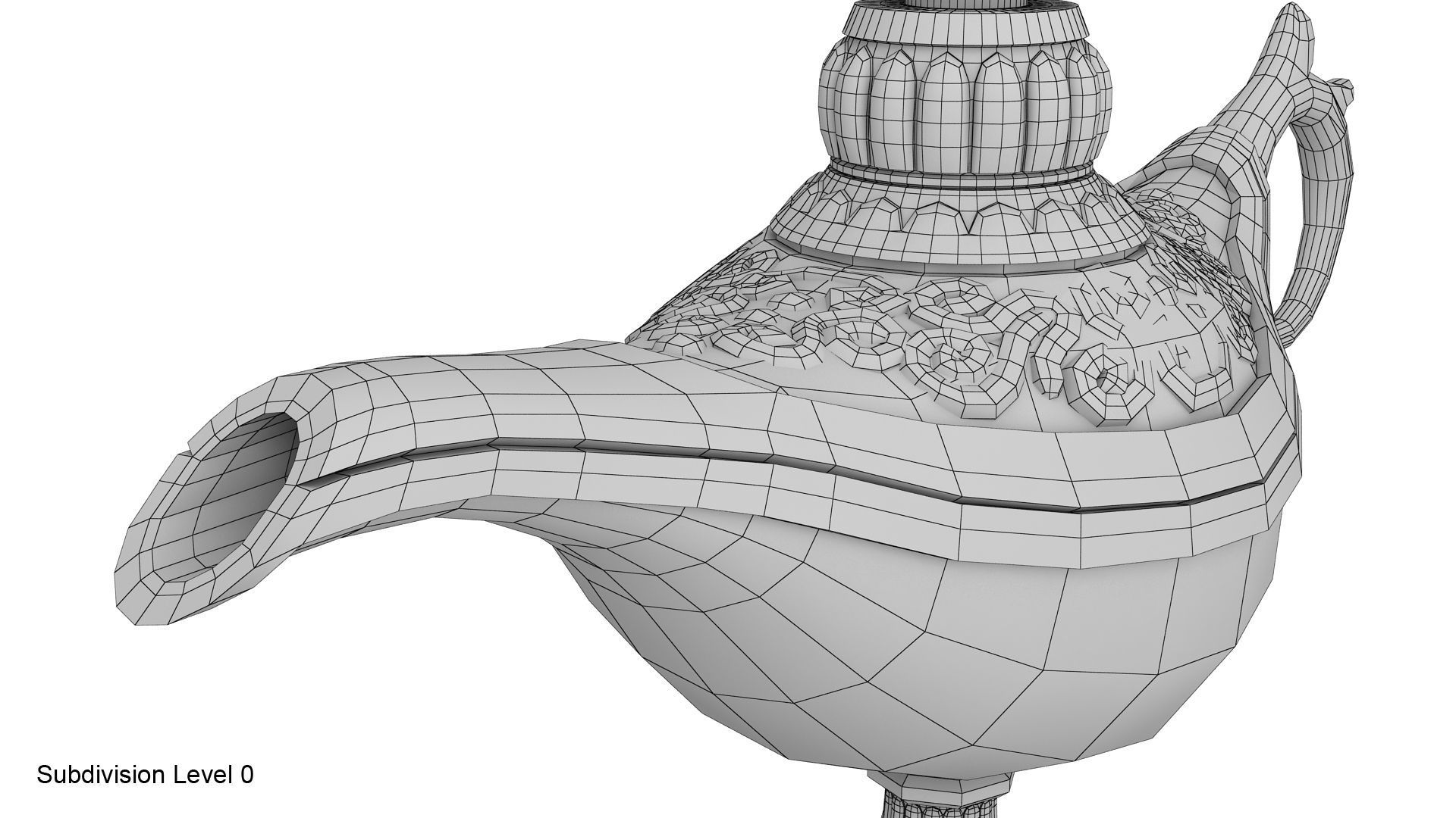 Gold magic lamp 3D model_21