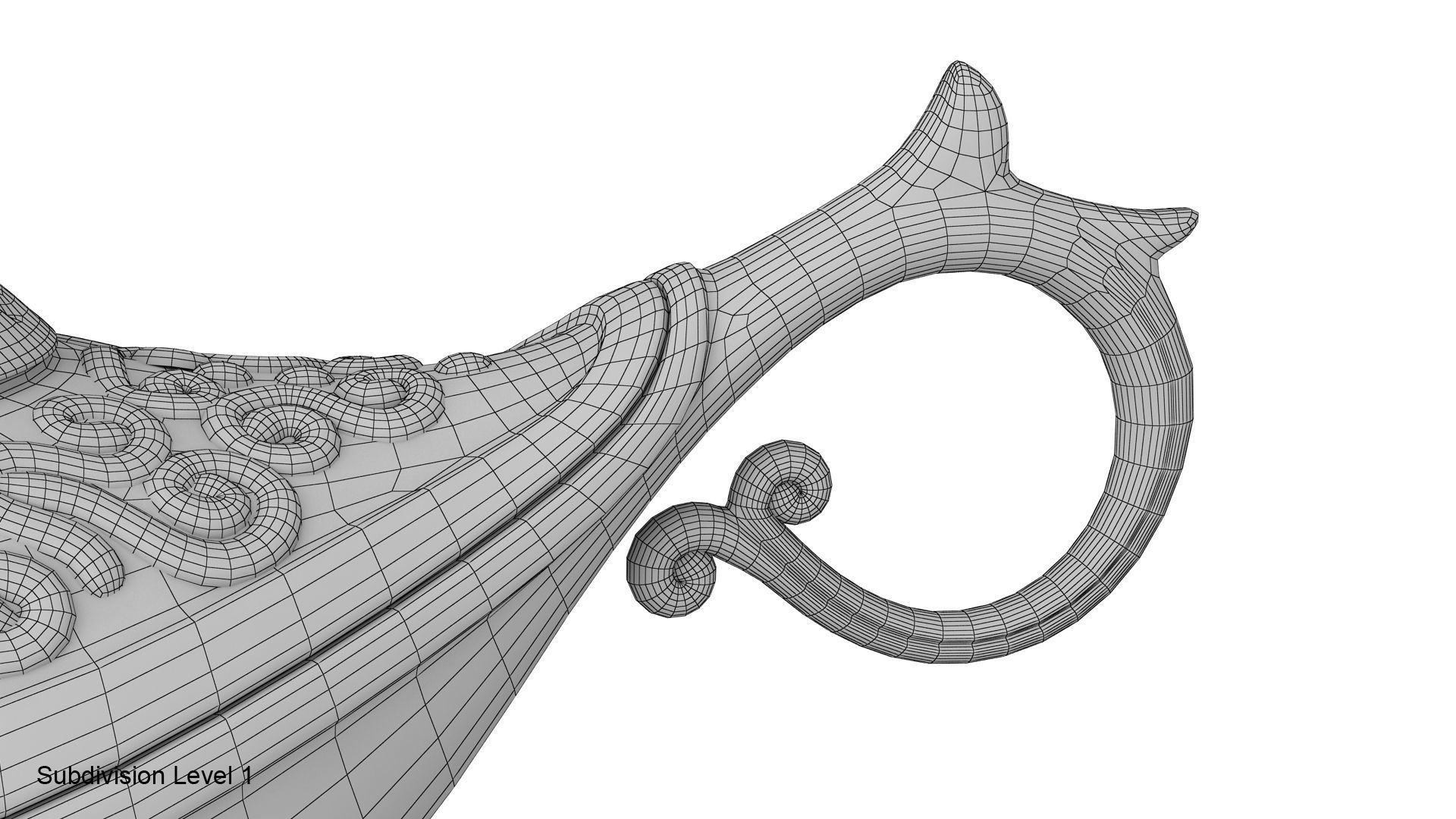 Gold magic lamp 3D model_33