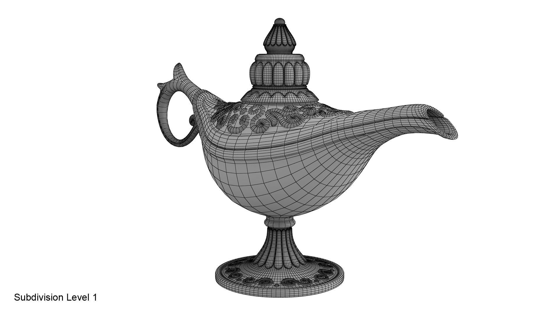 Gold magic lamp 3D model_28