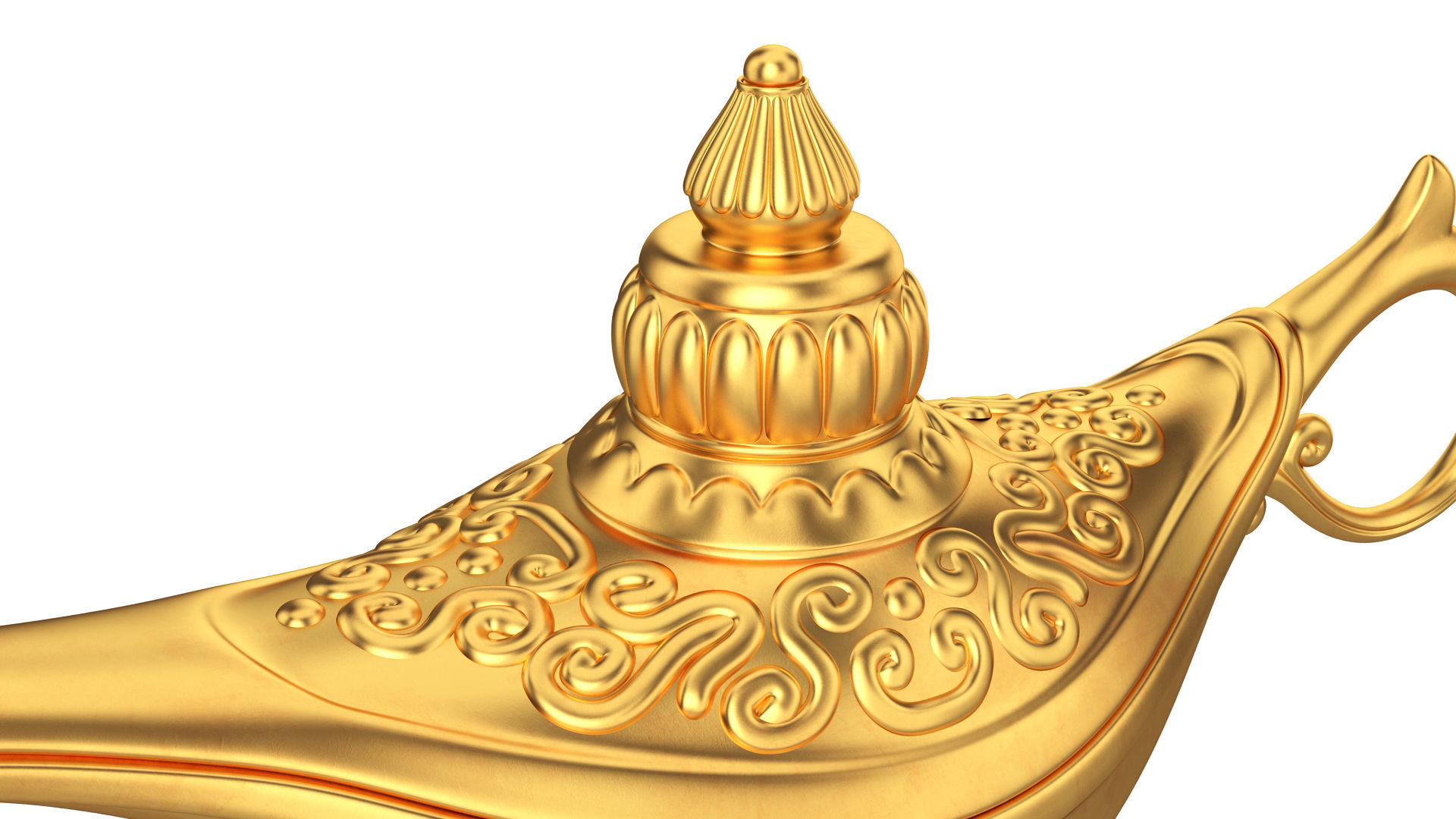 Gold magic lamp 3D model_8