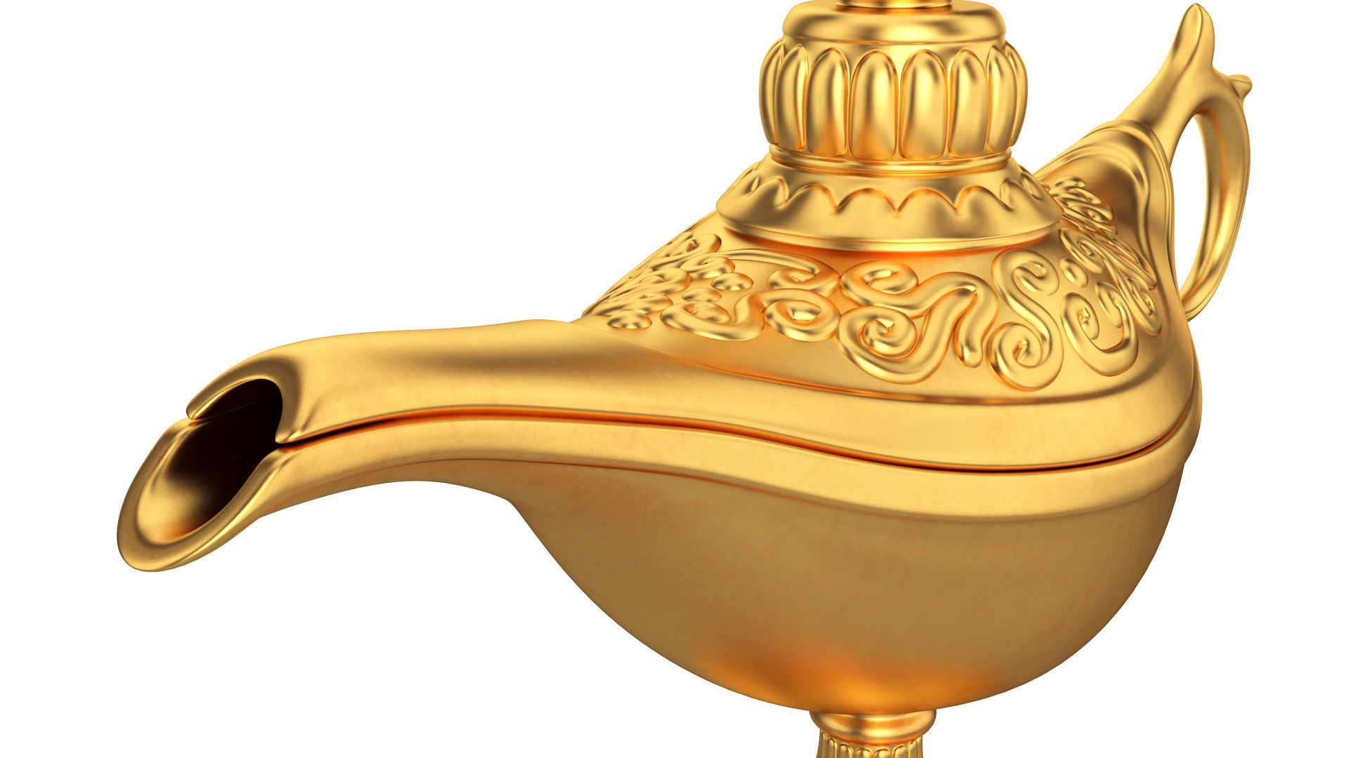 Gold magic lamp 3D model_9