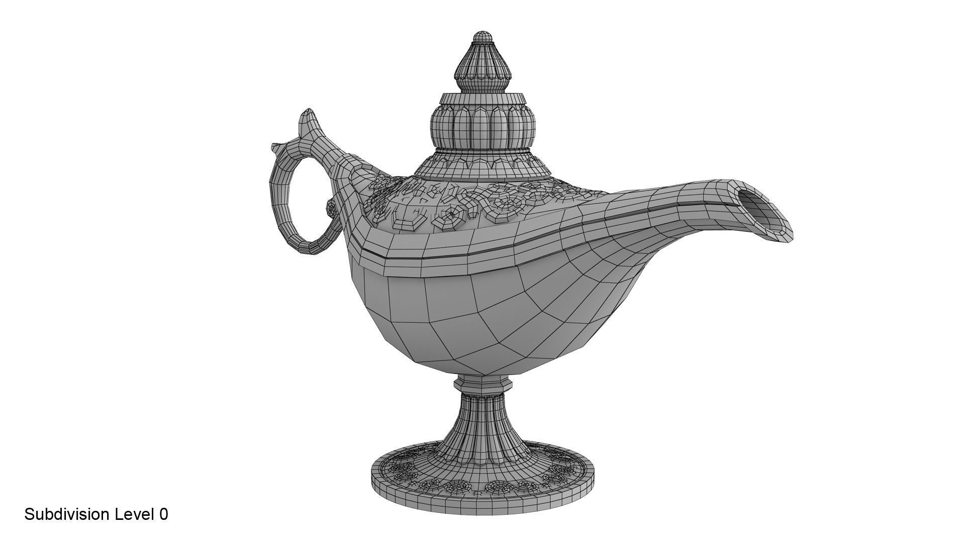 Gold magic lamp 3D model_17