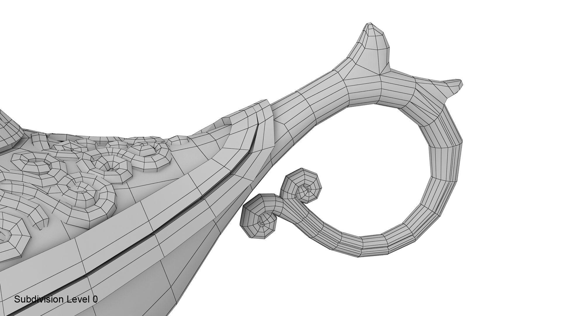 Gold magic lamp 3D model_22